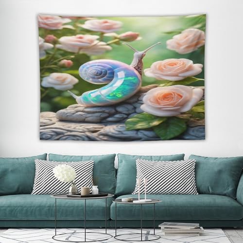 Tapisserie murale escargot mignon tenture décoration de chambre