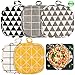 5 Pcs Maniques Cuisine Maniques Cuisine en Coton et Lin Résistants à la Chaleur Maniques Cuisine Antidérapant avec Trous de Suspension pour Cuisine et Pâtisserie Four Pot Assiette Bol Tasse
