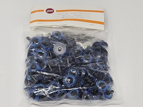 Generic 18mm Owl Eyes with Cut Textured Iris Plastic Safety Eyes for Craft Crochet Amigurumi Dolls or Puppets (Bulk Pack of 144) (Blue), CEY-18-Bulk