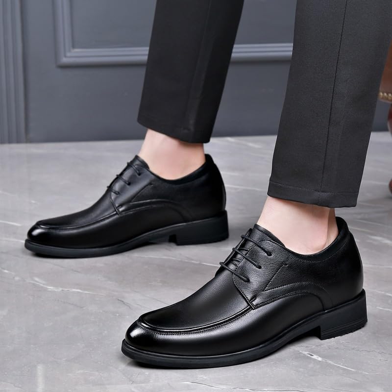 Dress Oxford Formal Shoes for Men Lace Up Comfort Orthopedic Business Anti-Slip Non Slip Rubber Sole Block Heel Shoe Genuine Leather4
