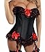 Produktbild MISS MOLY Damen Vintage Vollbrust Corsage Top Schwarz Bustier Mieder Korsett mit Brokat mit Strapsen