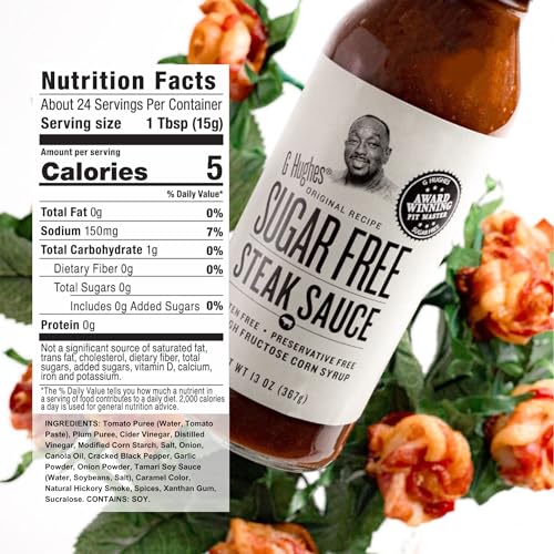image for G Hughes Sugar Free, Steak Sauce - Gluten Free Steak Sauces, Keto Stea
