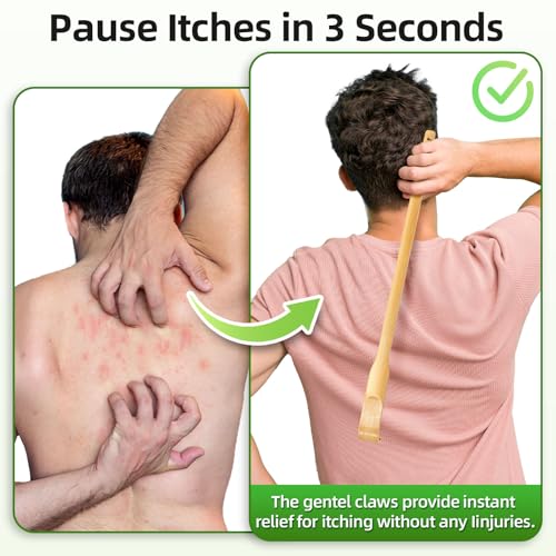 RENOOK Back Scratcher, 3 Pieces 16.5" Strong Sturdy Self-Massager Therapeutic Bamboo Wooden Back Scratchers for Scratching Itches, Best Gift for Pregnant Women and People Who Need Longer Hands. - Image 5