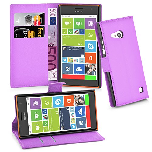 Cadorabo Funda Libro para Nokia Lumia 730 en Violeta DE MANGANESO   Cubierta Proteccíon con Cierre Magnético, Tarjetero y Función de Suporte   Etui Case Cover Carcasa