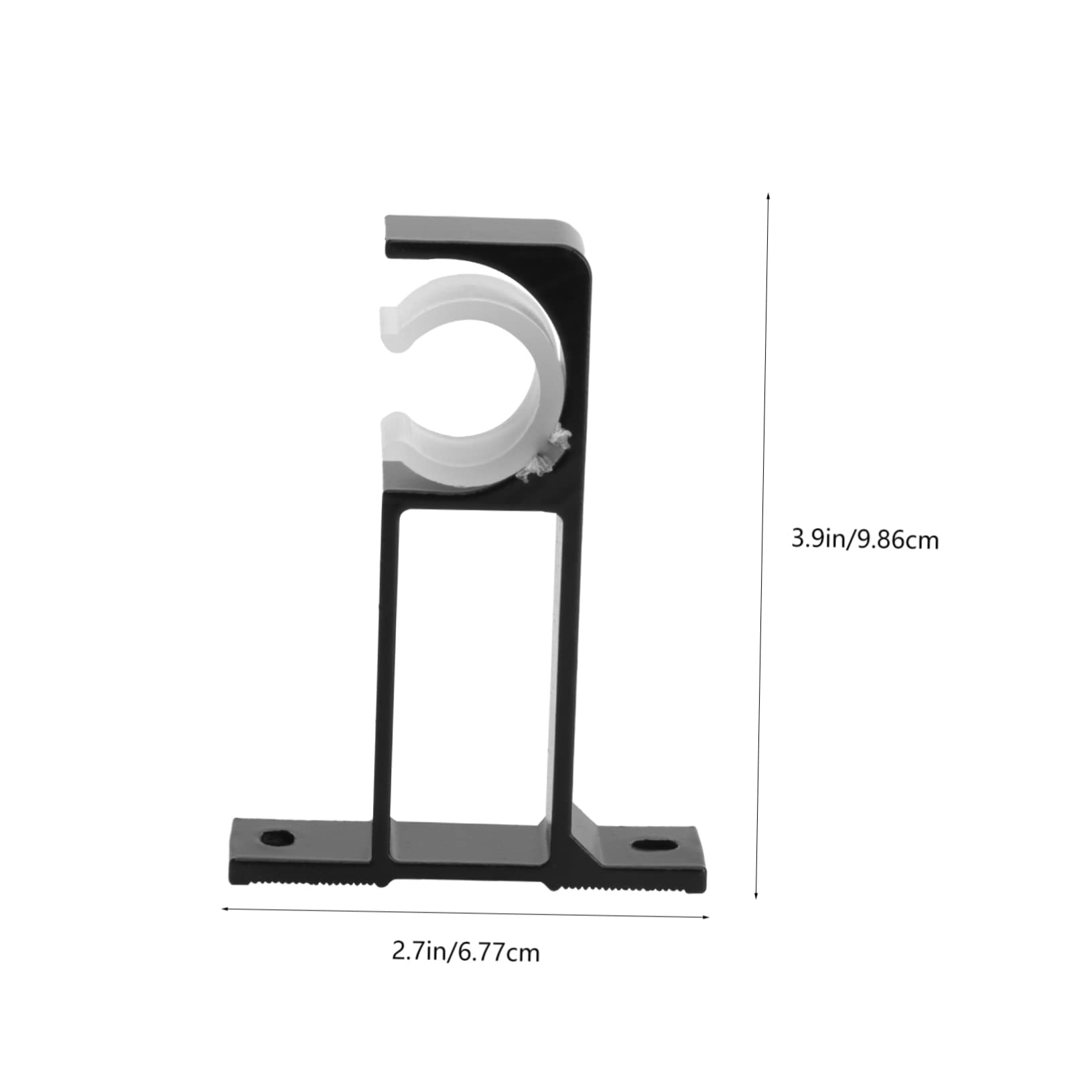 GRIRIW 2PCS Single Rod Brackets for Curtains Side Mount Holders Easy Install Curtain Rod Supports for Home Office and Hotel Use