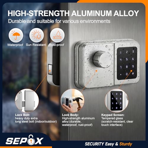 Serrure Connectée Bluetooth Porte Entree Digicode Clavier Tactile - 4