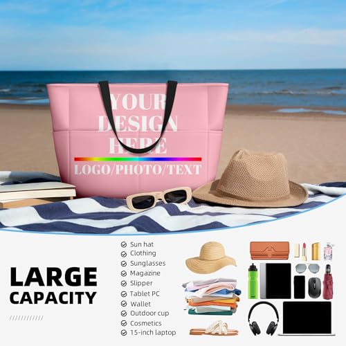 Custom Beach Bag Personalized Design Own Picture Logo Text Pool Bags for Women Wife Gifts Summer Beach Tote4