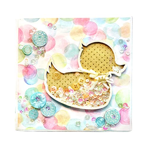 Haiki Plantilla de metal con forma de pato para álbumes de recortes, herramienta de grabado en relieve, tarjetas de papel, álbum, plantillas, moldes para decoración y manualidades