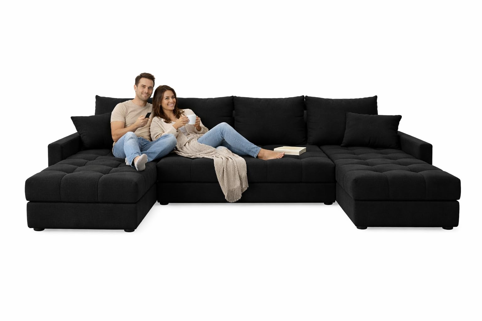Generisch Aurelia Zestaw Naroznik w Kształcie Litery U, Aksamitny Materiał, Sofa Narożna z Funkcją Spania, Skrzynia na Pościel, Szerokość 287 cm, Wysokość 72 cm, Wysokość Siedziska 38 cm, Krono 07