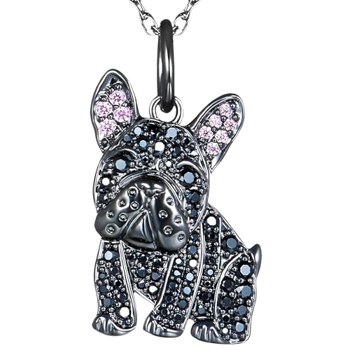 Collier schnauzer en strass multicolores et chaîne argentée haute finition