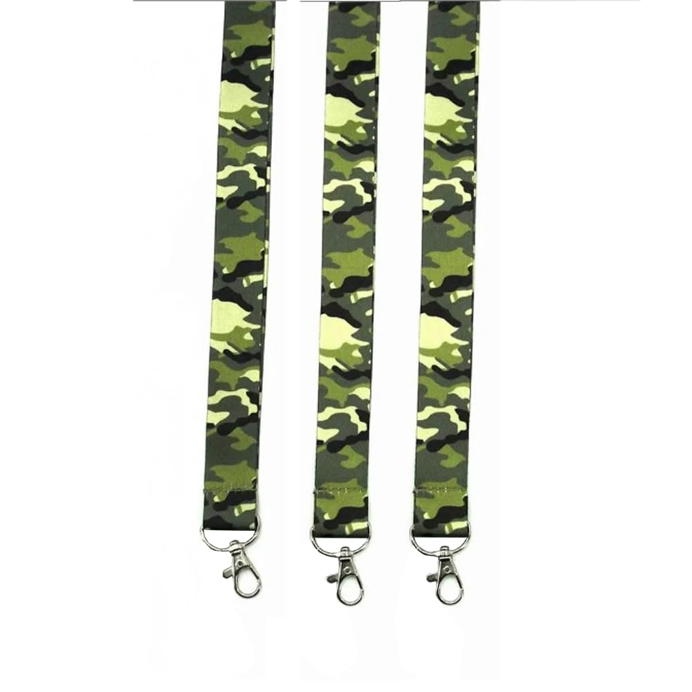 OFIXO Army Green Lanyards ID Badge Holder Key Neck Strap Lanyards ID Badge Card Holder Keychain Cellphone Strap Gift (Pack of 3)
