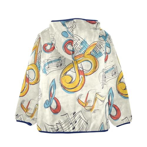 Music Note Girls Fleece Jacket Girls Fall Jacket Girls Zip Up Hoodie Girls Sherpa Jacket 2-10T2