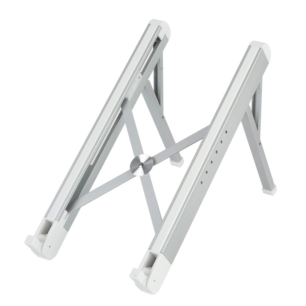 COOSKIN Portable Adjustable Egonomic Laptop Stand Holder for Desk, Aluminum Ventilated Notebook Riser for MacBook Air Pro, More 10-15.6 inches Tablet PC (Silver)