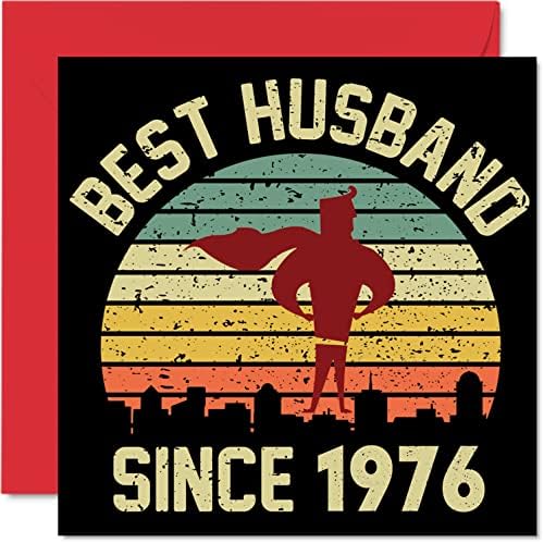 11th Anniversary Card for Husband from Wife - Best Husband Since 2012 - I Love You Gifts, Happy 11th Wedding Anniversary Cards for Partner, 145mm x 145mm Greeting Cards for Eleventh Anniversaries