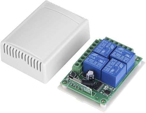 Miniatura 9 de QIACHIP Interruptor de control remoto inalámbrico universal de 433 MHz, 12 V, 4 canales, transmisor y receptor