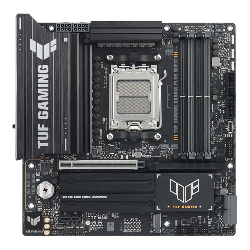 Image of TUF Gaming B850M-PLUS WIFI7 AMD B850 mATX Motherboard, 14+2+1 80A DrMOS Power Stages, DDR5, PCIe 5.0, 3X M.2 Slots, WiFi 7, 2.5Gb Ethernet, DisplayPort, HDMI, Rear USB-C 20Gbps and Front USB-C 10Gbps