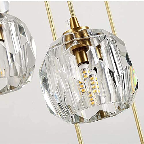 Candelabro de cristal elegante y minimalista para techos altos 3