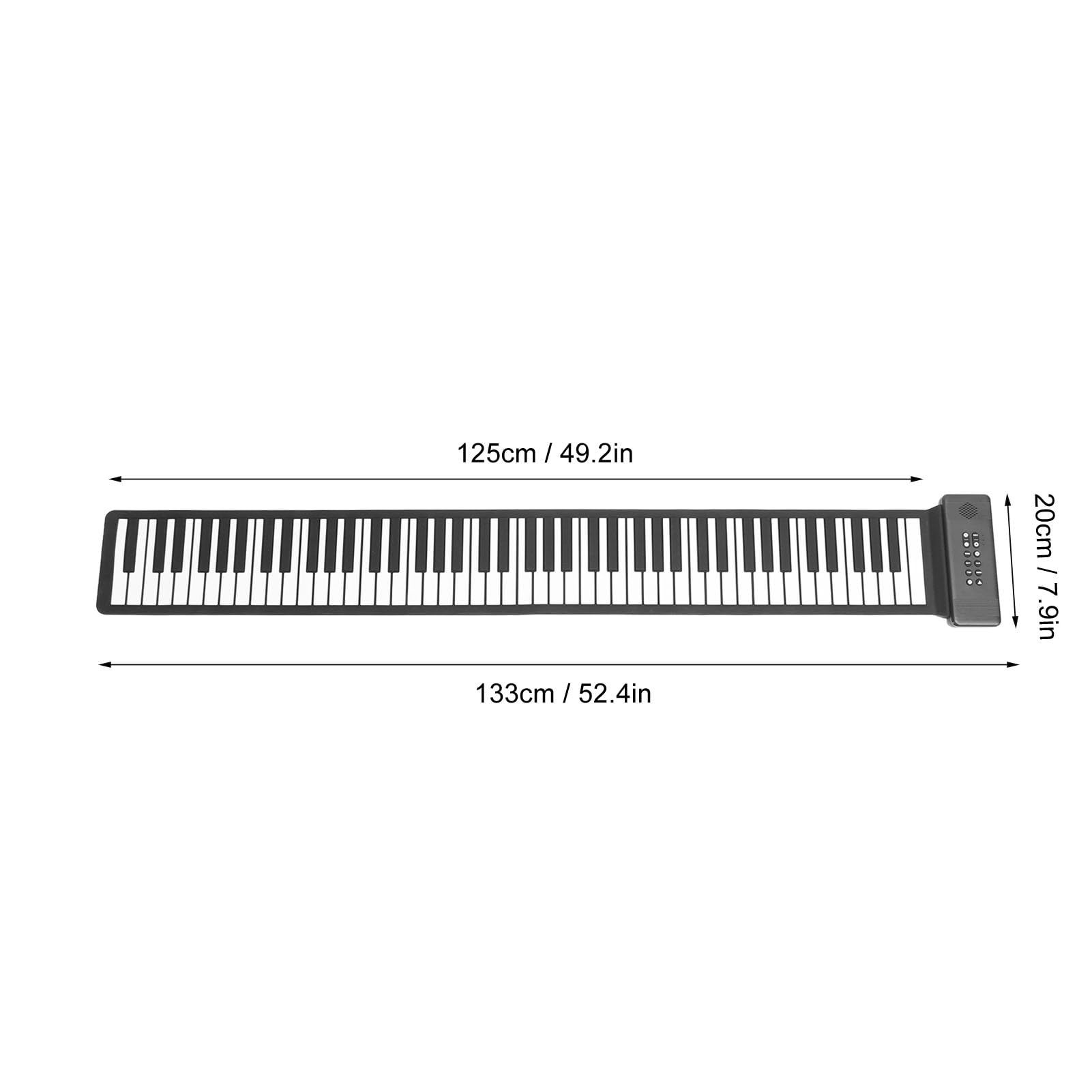 88 Key Hand Roll Piano, Roll Up Keyboard Roll Out Piano Kids Keyboard Piano 128 Tones USB MIDI BT Portable Folding Piano for Beginners