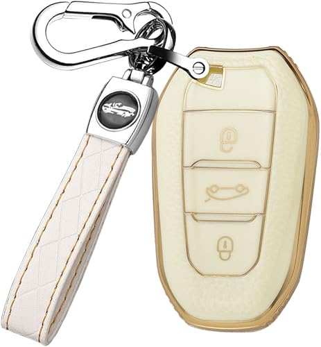 Miniatura 1 de HIBEYO Funda para llavero Peugeot TPU Smart de 3 botones para Peugeot 308 408 508 2008 3008 4008 5008 5008 Accesorios Funda para llave de coche -