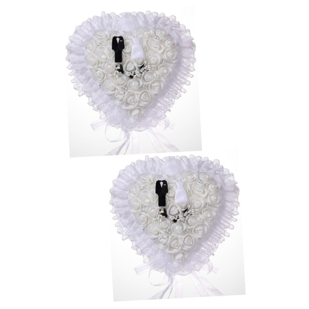 Cabilock 2stücke Floral Ringkissen Spitze Für Hochzeiten Eleganter Ringträger Mit Romantischem Design Perfektes Accessoire Für Braut Und Bräutigam Für Zeremonien Und Verlobungen