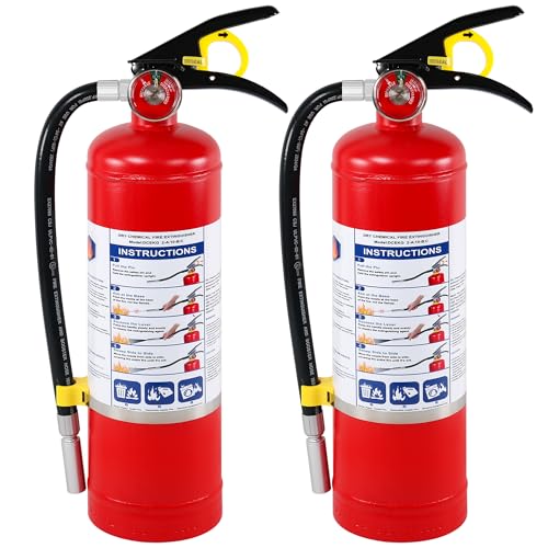 2-Pack ABC Dry Chemical Fire Extinguishers 5 lb 2A:10B:C Rating for Home Business Boat Truck Quick Release Handle Ideal for Electrical & Grease Fires Car Dry Powder Fire Extinguisher