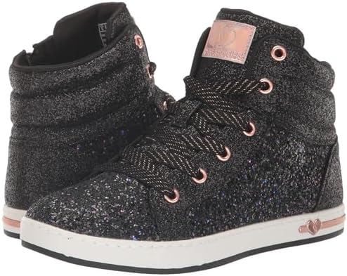 Skechers Kids Girls Street Shoutouts-Glitter Glams Sneaker, Black/Rose Gold, 12.5 Little Kid | Image 6