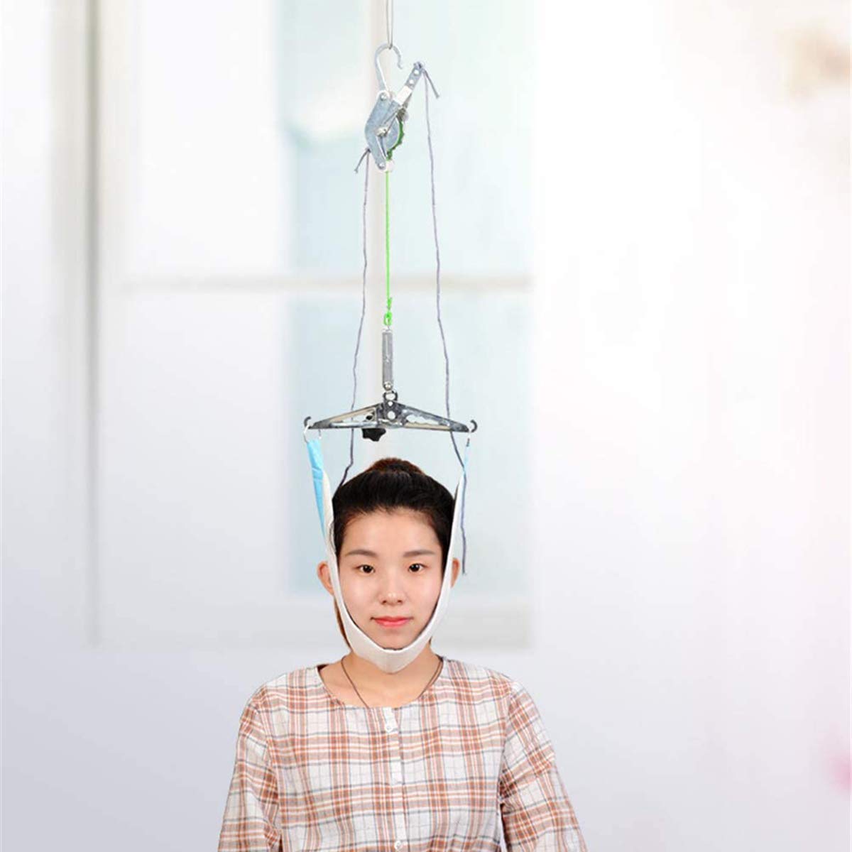 Dispositivo di trazione cervicale per Sollievo dal Dolore al Collo Testa/Spalla sopra Il Telaio della Porta, barella a trazione Aerea Terapia Fisica Domestica per l'artrite,Hanging