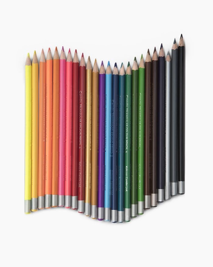 Image of Camel 24 Shades Premium Triangular Colour Pencils - Vibrant Multicolor Shades | Soft, Smooth & Break-Resistant Leads | Ideal for Drawing, Sketching, Coloring & School Art Projects