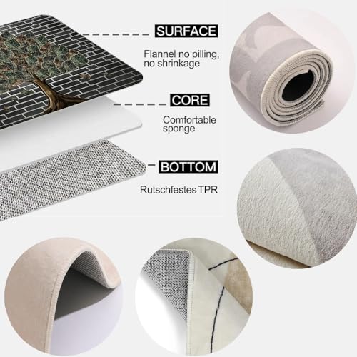 Tapis antidérapant lavable Arbre de la Vie style rétro - 7