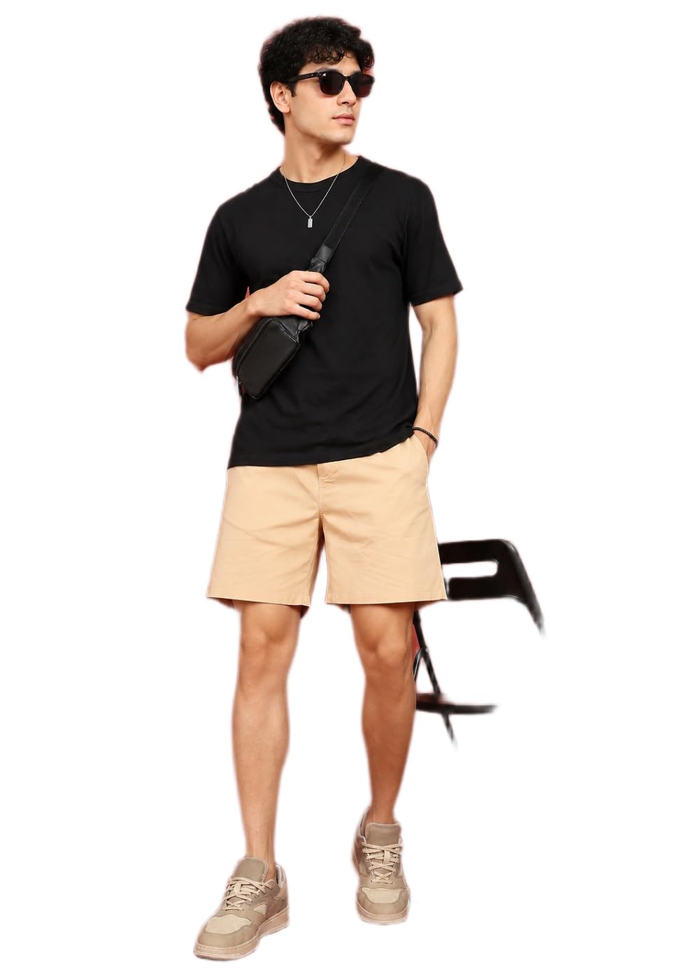 Men's Warm Beige Solid Linen Regular Fit Casual Shorts – Mid-Rise Elasticated Waistband S to XXL-picture-23
