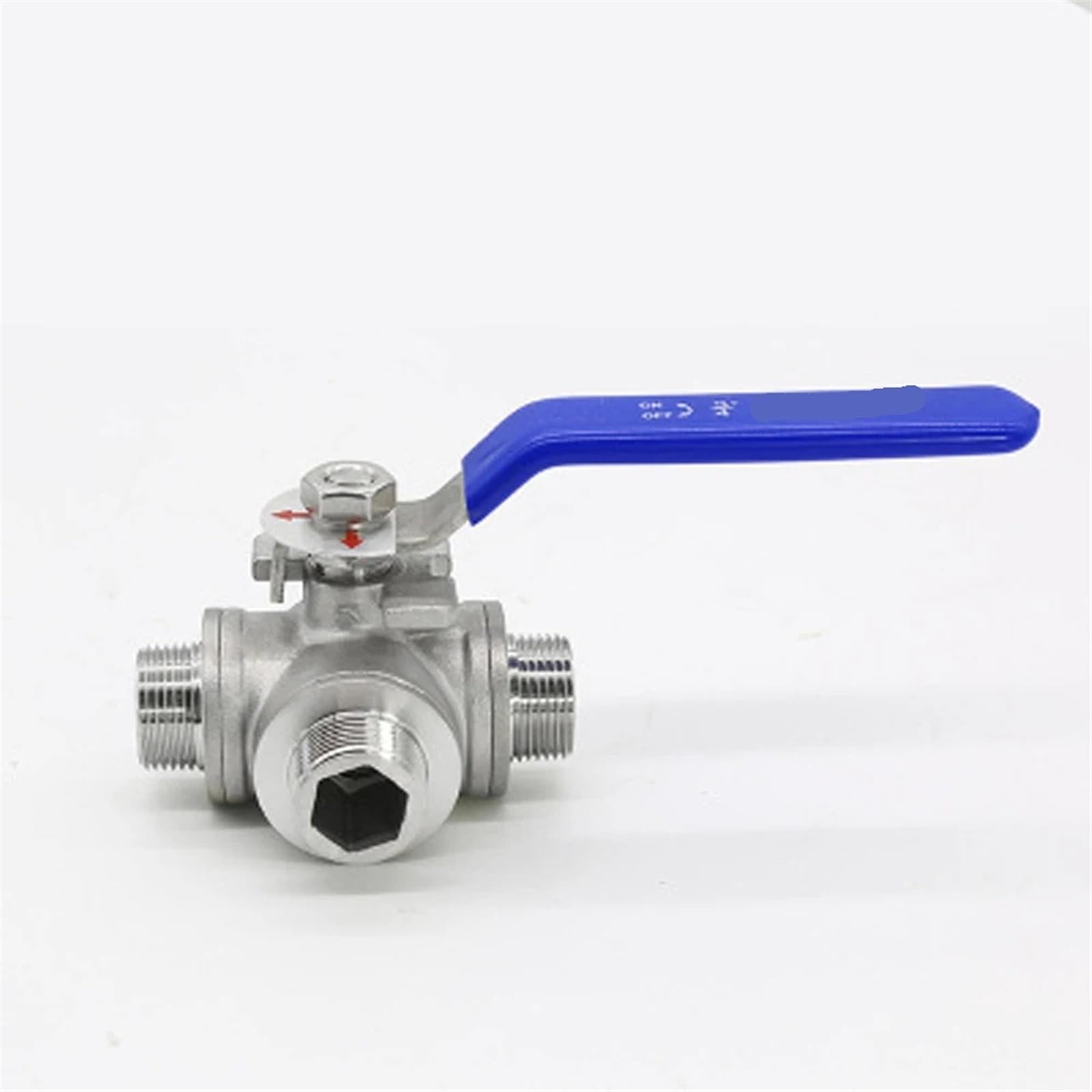 Vanne 3 voies inox 304 port en T 3/4 pouce DN20 pour tuyauterie