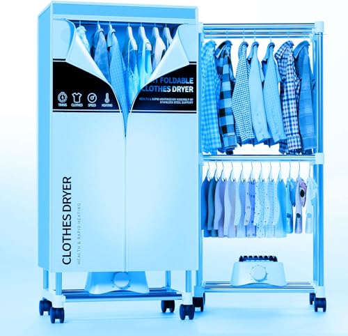 Clothes Dryer, Portable Drying Machine with Timer, 60inch Laundry Drying Wardrobe with Large Capacity, Electric Dryer/Rack for Home | Appartments (Grey SQ5)