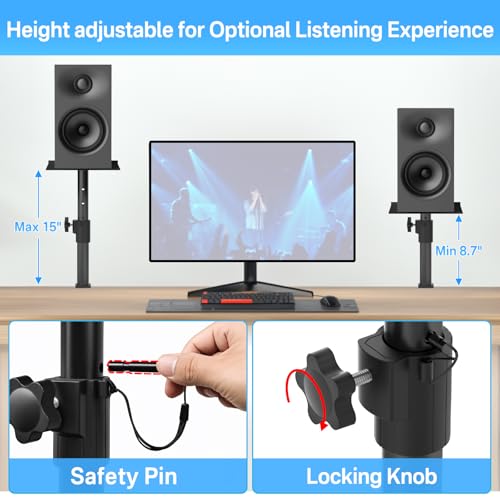 Support de haut-parleur de bureau anti-vibration en métal pour éliminer les résonances