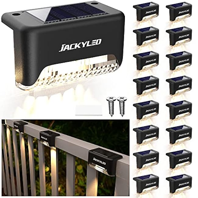 JACKYLED Step Lights LED Solar Power Fence Light