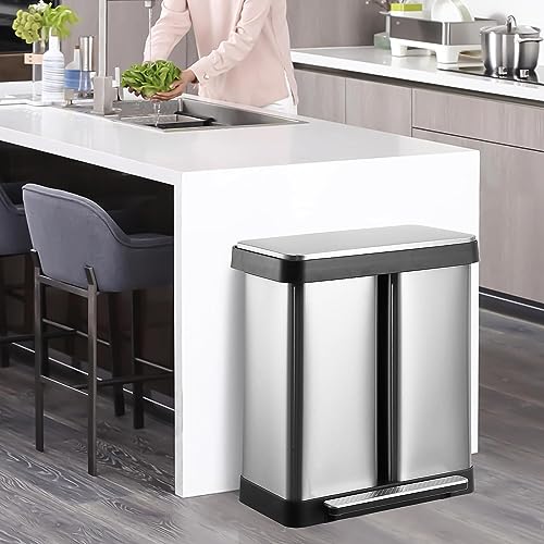 Glowsol TRASH CAN 30+30 16 Gallon Dual Trash Can, Two Compartment Trash Can thumb #6