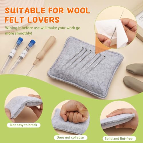Image of Yizzvb 7 Pcs Needle Felting Kit Felting Kits Wool Felt Animal Kit | 7 Pcs Felting Kits for Beginners Adult, Needle Felting Kit Including Wool Roving, Mat, Felting Needles and Instructions