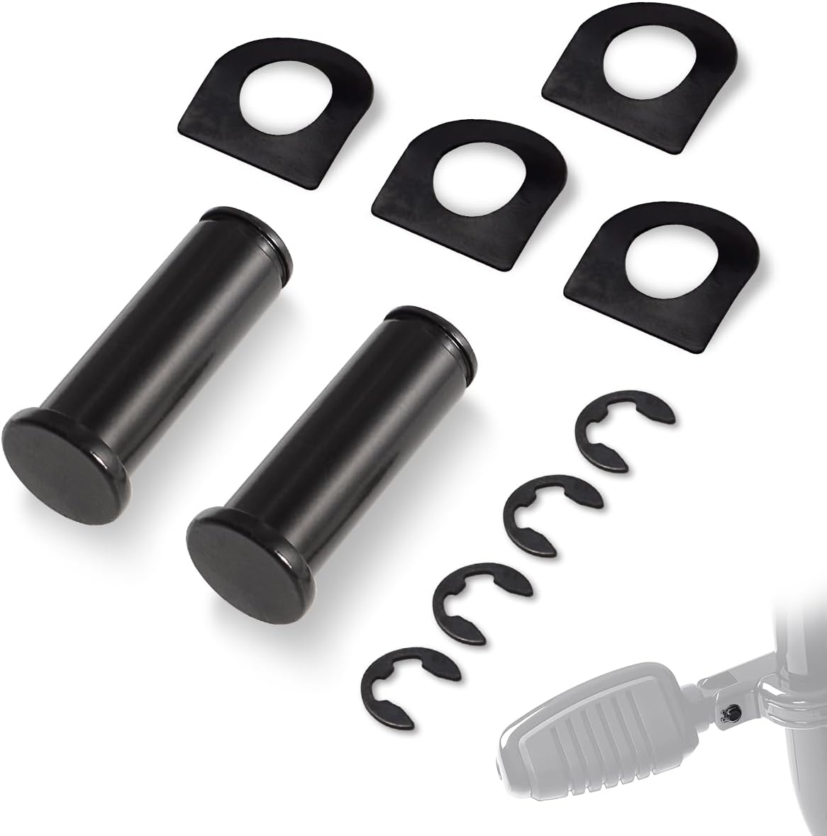 FOVPLUE Footpeg Mounting Pins Kit, Clevis pin+Spring washer+Retaining ring for