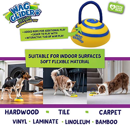 Wag Glider Deluxe 2 Pack –The Sliding Gliding Dog Toy That Keeps Your Dog Happy, Healthy & Safe! Comes with a Built in Squeaker & Rope Attached. Safe for Indoor Play, Great for Medium & Large Dogs - Thumbnail 6
