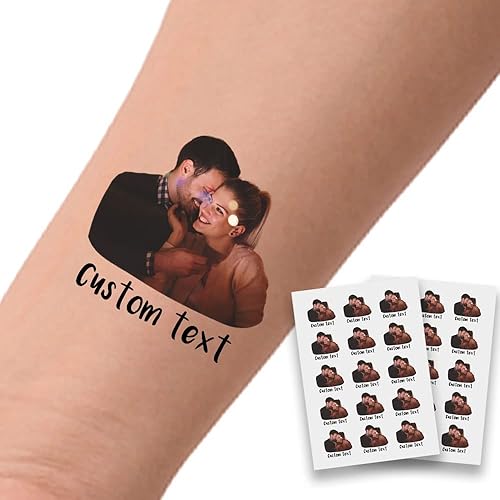 Miniatura 8 de Tatuajes personalizados tatuajes temporales personalizados con foto cara nombre corazón para fiesta de cumpleaños boda novia novio regalo