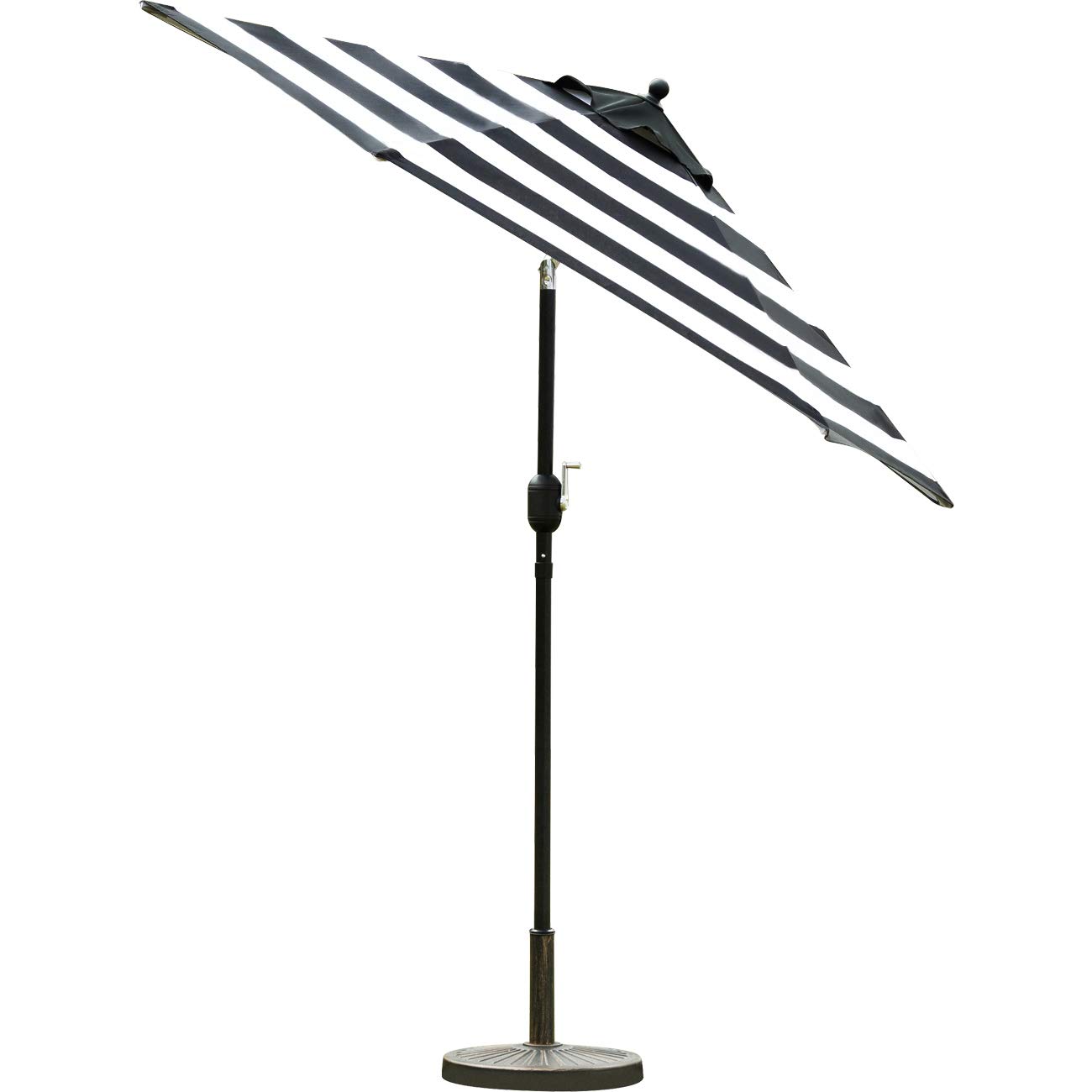 Sunnyglade 7.5' Patio Umbrella Outdoor Tilt Umbrella Black and White Stripe