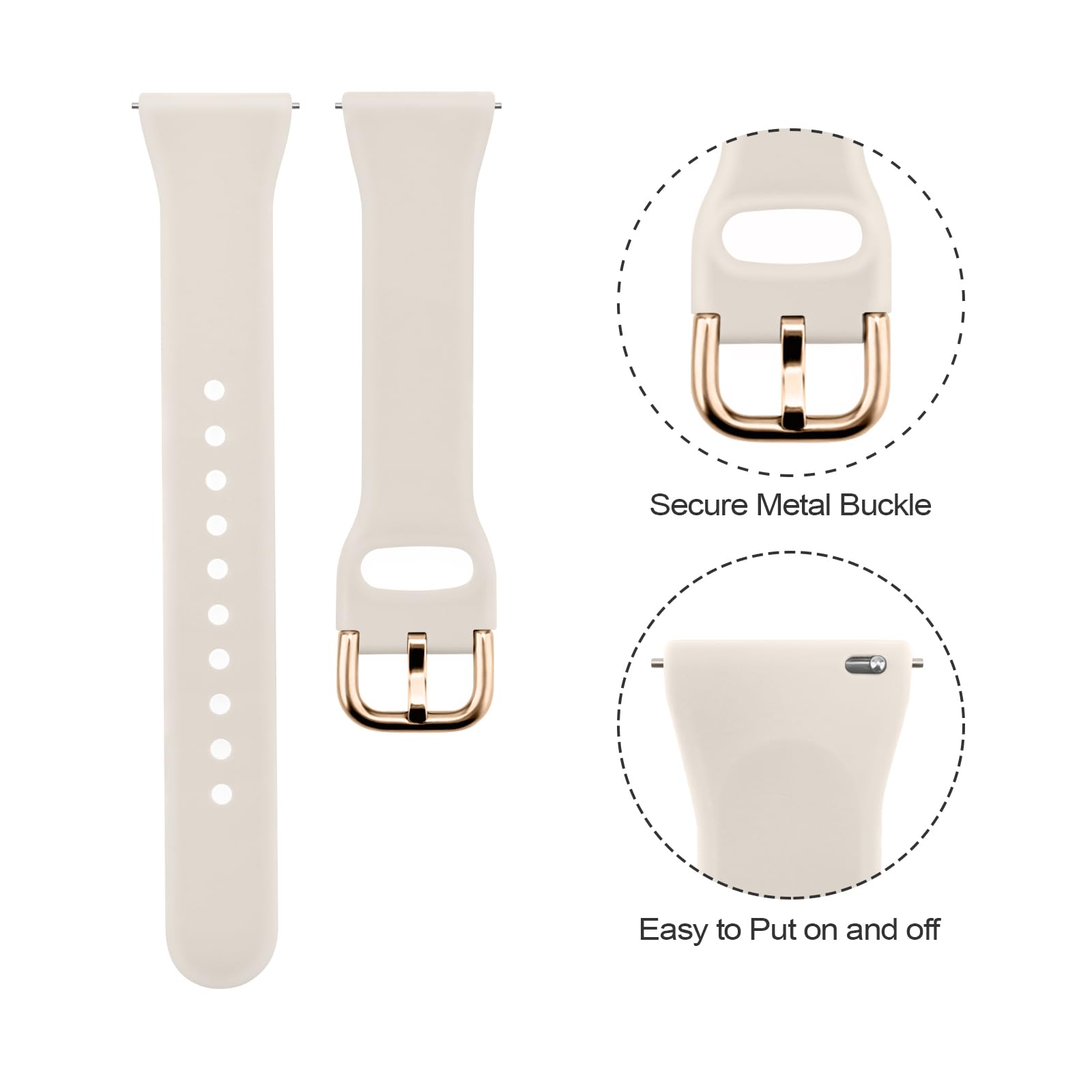 Slim Strap compatible with Garmin Vivoactive 5/Vivoactive 3/Forerunner 645/Forerunner 245 Strap - Image 3