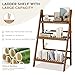 Bamboo Ladder Shelf Plant Shelf, 3 Tier Foldable Ladder Flower Pot Display Shelf Rack, Freestanding Ladder Bookshelf for Garden, Balcony, Yard, Patio, Lawn, Living Room, 23.6