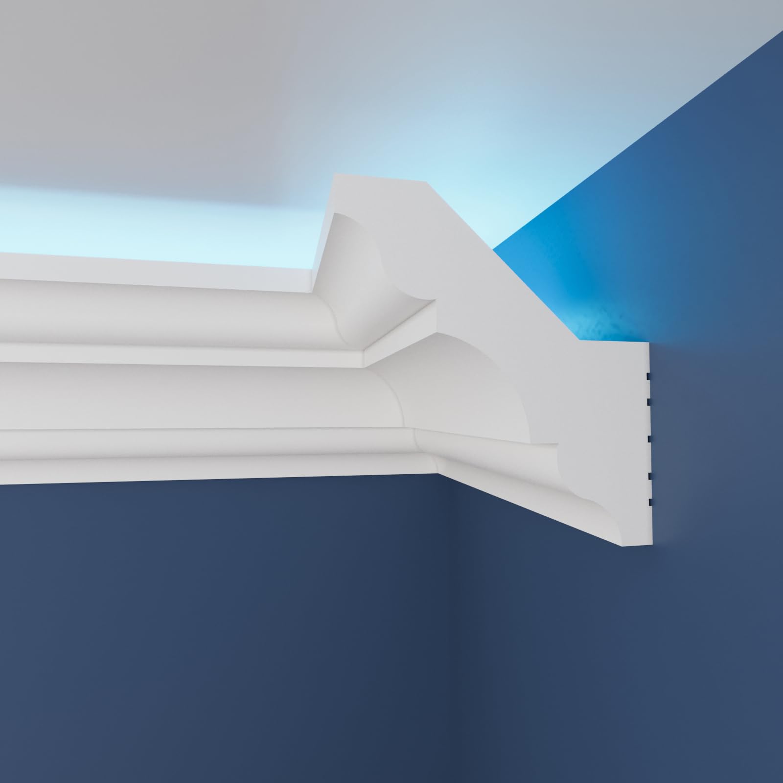 WOLDECOR Modern LED Ceiling Coving Cornice–Stylish XPS Lightweight Moulding Trim,Easy DIY Installation,Durable Decorative Coving for Walls and Ceilings with LED Lights (WLZ04, 6 Meters) — image 1