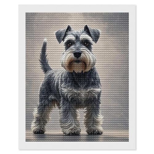 Peinture diamant Schnauzer 5D pour sublimer la décoration murale du salon et bureau