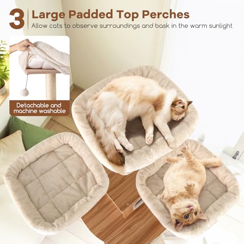 Árbol para gatos alto Tangkula de 68 pulgadas con rascadores de sisal miniatura 3