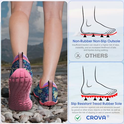 Image of Built-in Heel Grips Water Shoes for Kids Girls Boys Hiking Wide Barefoot Swim Beach Pool Big Kid