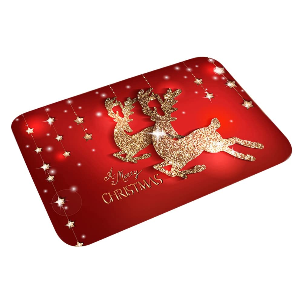 Ochine Christmas Area Rug Living Room Rugs Door Mats Festive Print Indoor Red Runner Modern Holiday Welcome Floor
