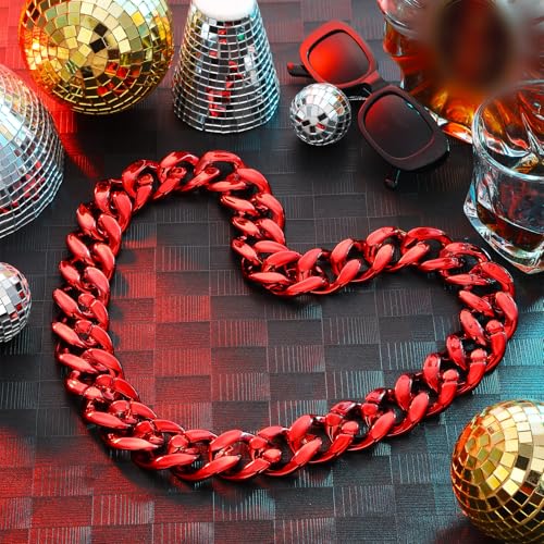 Big Chain Necklace Detachable Hip Hop Rapper Fake Chain Plastic Necklace 80s 90s Costume4