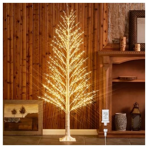 BAOLITVINE 6FT Alpine Christmas Tree, 810 LED Warm White Lights, Artificial White Tree with Lights for Home, Christmas Festival, Wedding Party, Indoor Outdoor
