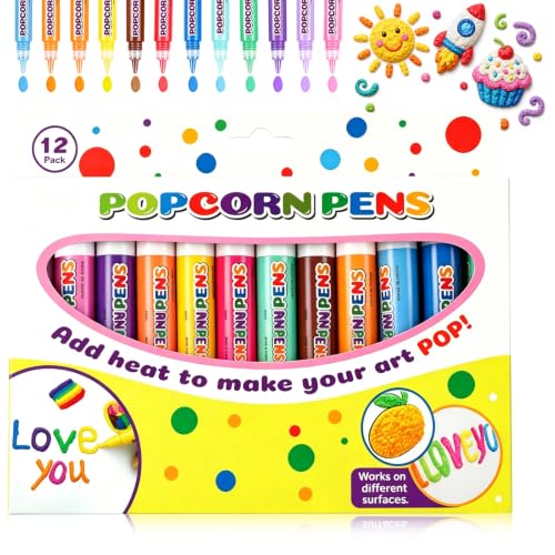 Image of PATPAT 12Pcs 3D Magic Pen for Kids Colour Popcorn Pens Markers for Drawing